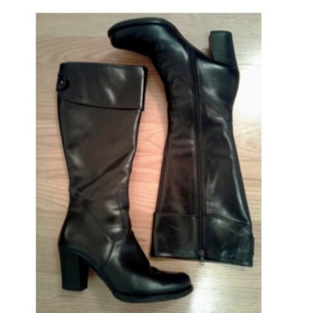 Bravo Browns🌸Black Leather Boots Size 10B or 40